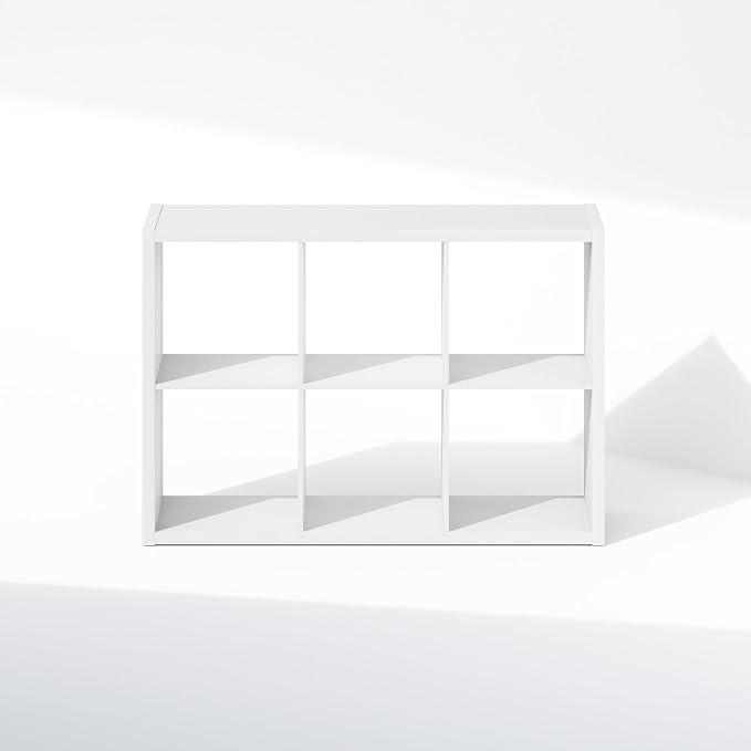 Furinno Cubic Extra Thick 6-Cube Closet Organizers and Storage, White | 14.6 x 30 x 44 in, Open Shelf Closet Storage, Closet Organizer, for Wardrobe, Bedroom, Living Room
