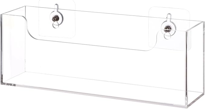 Homaisson Clear Acrylic Mail Holder Box for Desk or Wall Mount, Mail Organizer Countertop, Modern Wall Mounted or Tabletop Mailbox, Letter Storage Organizer Box