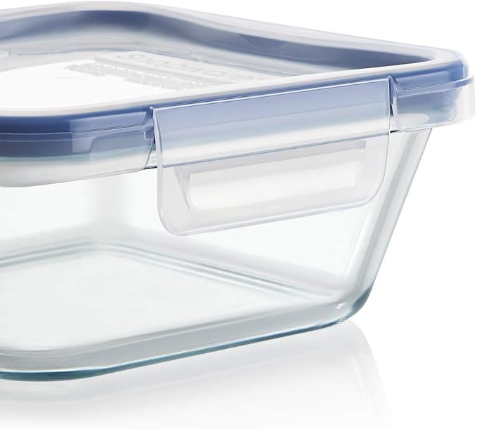 Snapware Total Solutions (2-Pack, 1 & 4 Cup) Glass Food Storage Containers Set, Airtight & Leakproof Locking BPA-Free Lids, Freezer Dishwasher Microwave Safe
