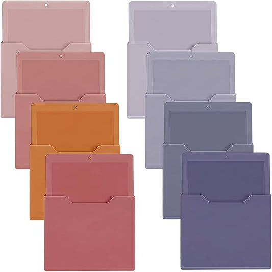Gilprop 8 Pack Magnetic File Folder Holder for Whiteboard Classroom Storage | 10"x13"x1.2" Hanging Magnetic Wall File Organizer, Refrigerator Magazine Holder, for Mail Letters Paper Desk Office
