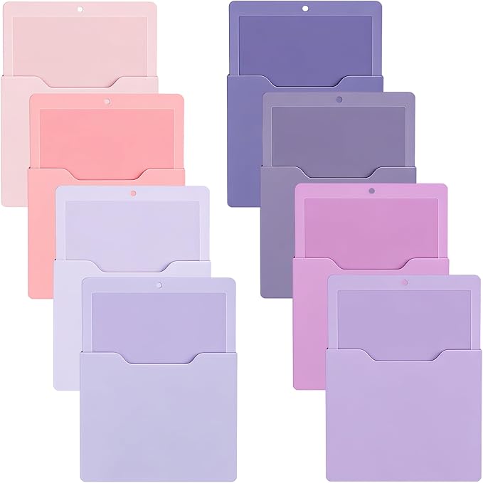 Gilprop 8 Pack Magnetic File Folder Holder for Whiteboard Classroom Storage | 10"x13"x1.2" Hanging Magnetic Wall File Organizer, Refrigerator Magazine Holder, for Mail Letters Paper Desk Office