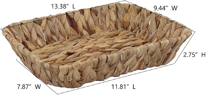 Fruit Tray, Grass Weaving Storage Bins for Fruit or Tea,Arts and Crafts. (RectangleC-1PC)
