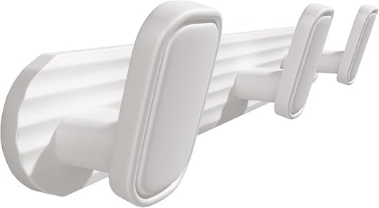 Coat Rack Wall Mount White, 3 Hooks Rack Metal Coat Hanger Wall for Hanging Hat Purse and Robes, Towel Hook for Bathrooms and Entryway (1 Pack)
