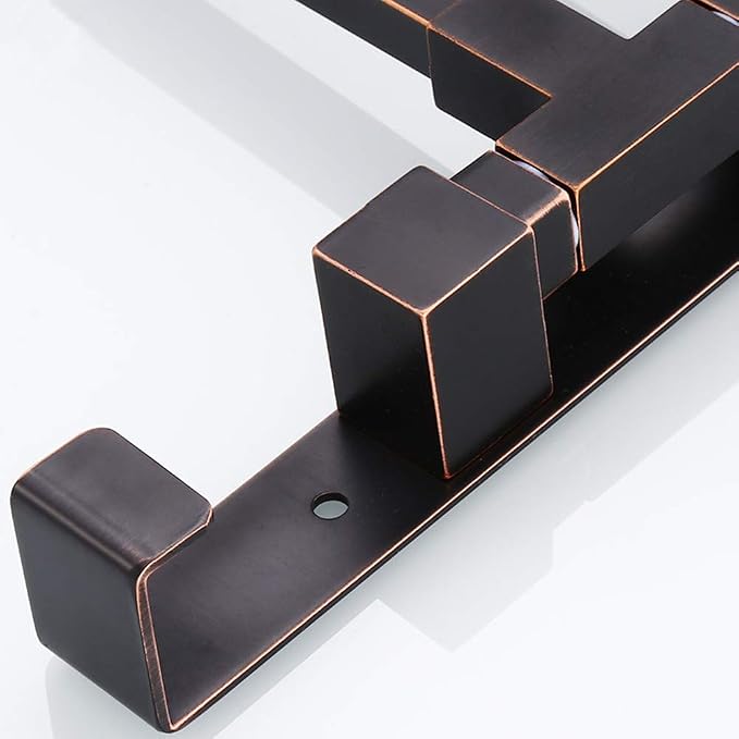 ELLO&ALLO Oil Rubbed Bronze Swing Out Towel Rack for Bathroom Holder Wall Mounted Towel Bars with Hook 3-Arm