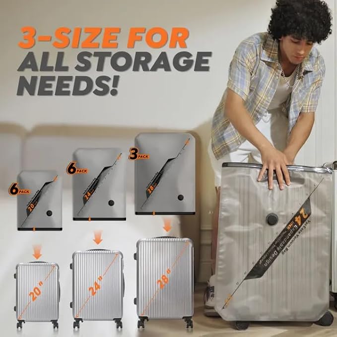 Vacbird Rechargeable Wireless Pump Travel Storage Bags Set - Portable Space Saver Bags for Travel & Home - Vacuum Compression Packing Seal for Clothes, Blankets, Seasonal Storage 15 Combo Set