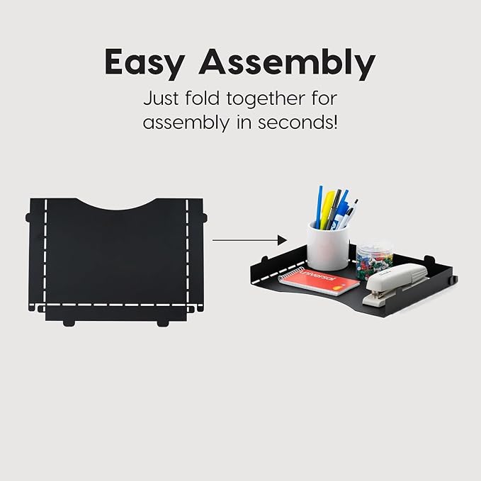 IRIS USA 4-Pack Stackable Metal Letter Tray Organizer, Black | Sort paperwork, documents, and office essentials with stackable trays designed for desks and workspaces