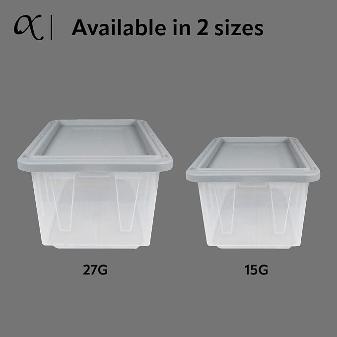 CX BLACK & YELLOW�, 27-Gallon Heavy Duty Clear Storage Container & Snap-Tight Lid, (14.3�H x 20.6�W x 30.6�D), Weather-Resistant, Stackable, See-Through Organization Tote [2 Pack]