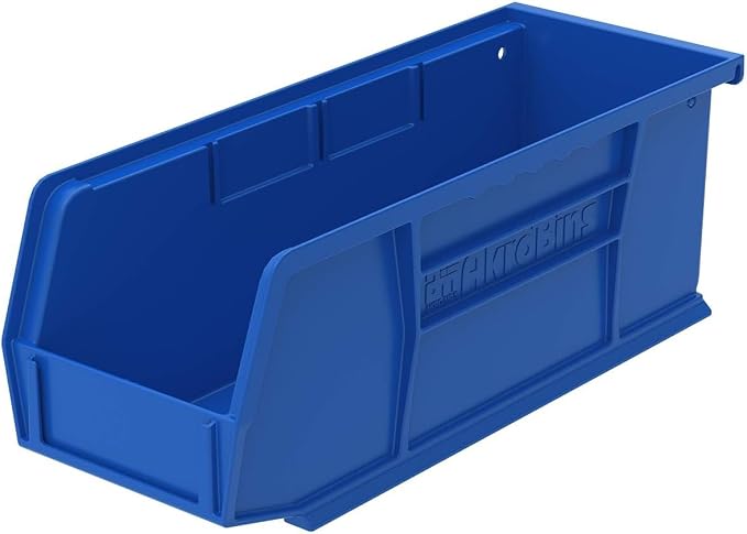 Akro-Mils 30224 AkroBins Plastic Storage Bins, 11"x 4"x 4", Blue, 12-Pack | Space-Saving Stackable Bins for Garage, Pantry, Craft Organization