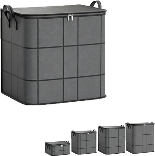 Spacious Moving Storage Bin, Zippered Organizer,XXL Foldable Storage Bags (1PCS, Large)