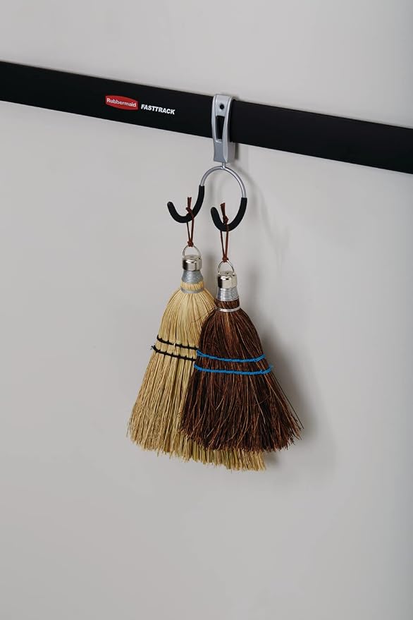 Rubbermaid Fasttrack Compact Hook for Garage Organization, Soft Grip, Ideal for Cords/Ropes/Small Hoses/Camping Chairs (Pack of 6)