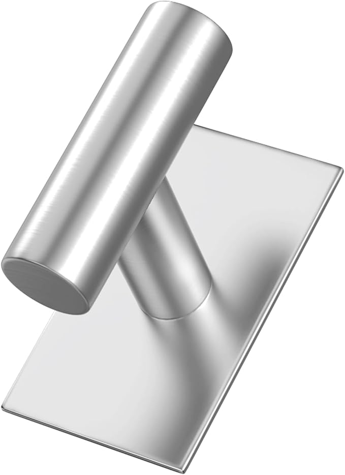 VAEHOLD Wall Towel Hooks, Heavy Duty Sticky Holder Waterproof Towel Hooks for Hanging Coat, Clothes, Closet Hook Wall Mount for Kitchen (Silver, 4 Pack)