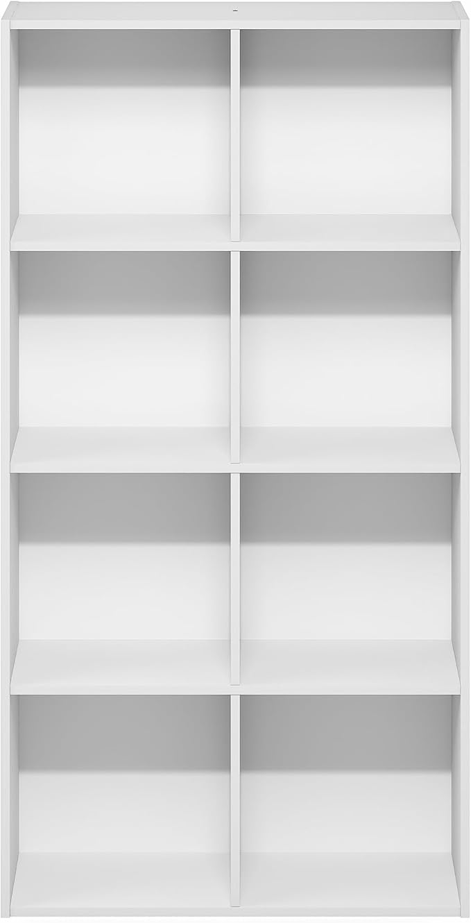 Furinno Reed 8-Cube Closet Organizers and Storage, White | Closet Storage, Closet Organizer for Bedroom, Study Room, Hallway