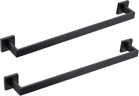 BANOLUX Towel Rack, 16-Inch Single Towel Bars for Bathroom, Towel Racks for Bathroom Wall Mounted SUS304 Stainless Steel Hand Towel Holder Heavy Duty, Matte Black Towel Bar 2 Pack, A7-TB-MB-16IN-2Pack