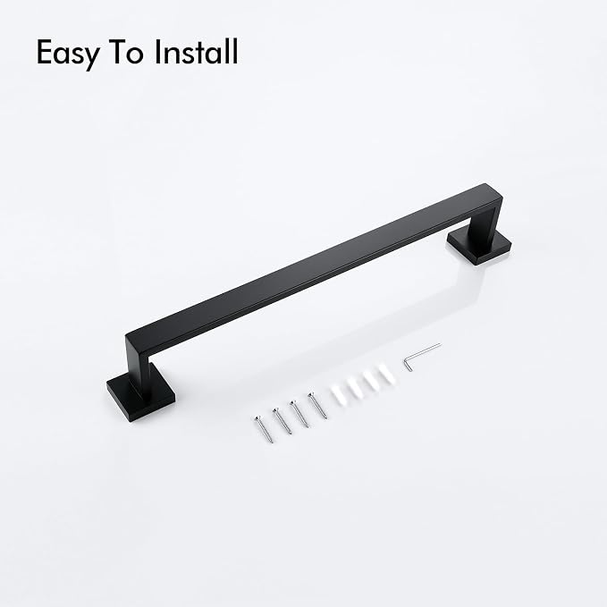 BANOLUX Towel Rack, 12-Inch Single Towel Bars for Bathroom, Towel Racks for Bathroom Wall Mounted SUS304 Stainless Steel Hand Towel Holder Organize Heavy Duty, Matte Black Towel Bar