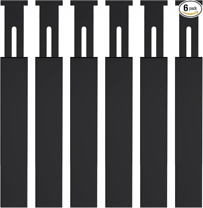 Bamboo Drawer Dividers, Adjustable Drawer Organizers, Fits 17.6–21" Drawers | 2.5" High, 6 Pack Expandable Drawer Separators for Kitchen, Nursery, Dressers & Office Storage, Black