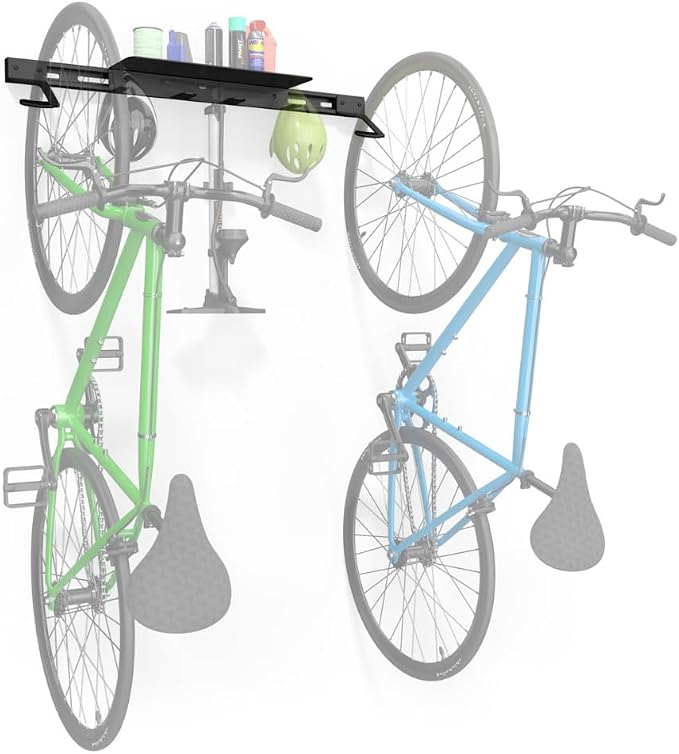 Wall Mount Bike Rack | Steel Bike Mount | Adjustable Hangers | Easy Mount | USA Made