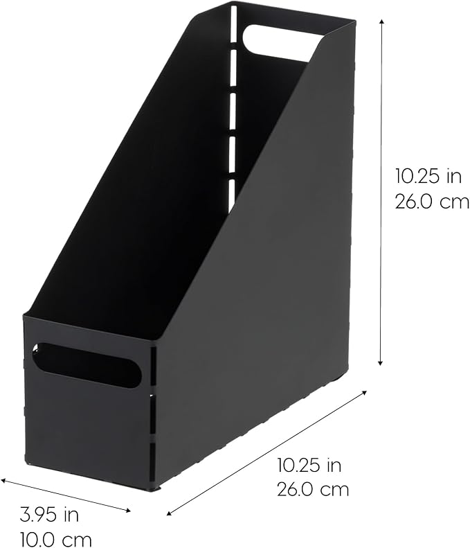 IRIS USA 6-Pack Magazine Holder Organizer, Black | Keep magazines, documents, and reading materials organized with compact desktop storage for home offices and everyday spaces