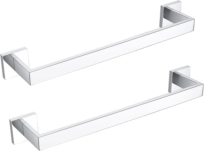 BANOLUX Towel Rack, 12-Inch Single Towel Bars for Bathroom, Towel Racks for Bathroom Wall Mounted SUS304 Stainless Steel Hand Towel Holder Heavy Duty, Chrome Towel Bar 2 Pack, A7-TB-PC-12IN-2PACK