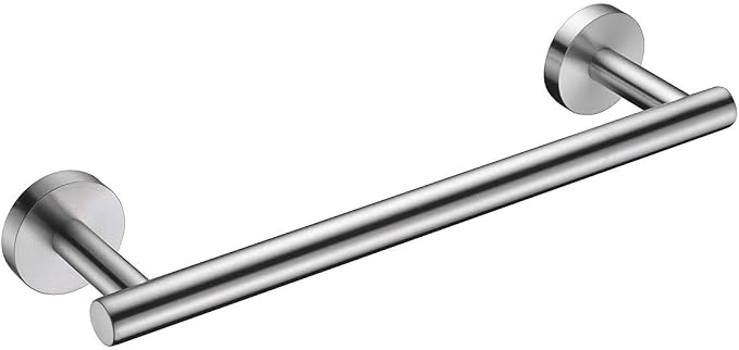 Nolimas 12 Inch Bath Hand Towel Bar SUS 304 Stainless Steel Towel Rod Rack Holder Round Wall Mounted Suit for Kitchen, Bathroom,Living Room&Toilet, Anti Rust Brushed Nickel