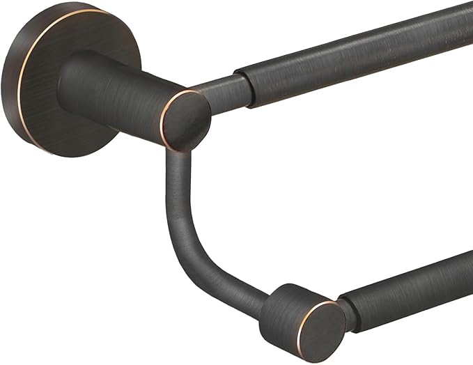 BESy Double Towel Bar Towel Rack for Bathroom Towel Rod Oil Rubbed Bronze | Adjustable 16-26 In,Wall Mounted Towel Holder, Stainless Steel, Rustproof, Towel Bar Rod Hanger Hardware Accessories Hotel