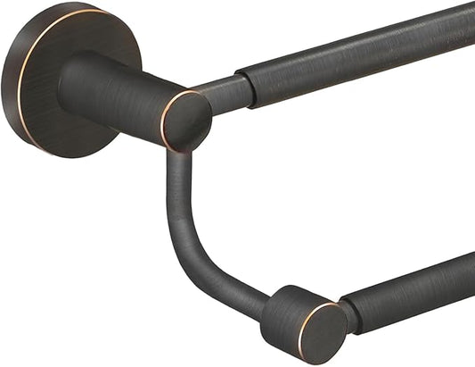 BESy Double Towel Bar Towel Rack for Bathroom Towel Rod Oil Rubbed Bronze | Adjustable 16-26 In,Wall Mounted Towel Holder, Stainless Steel, Rustproof, Towel Bar Rod Hanger Hardware Accessories Hotel