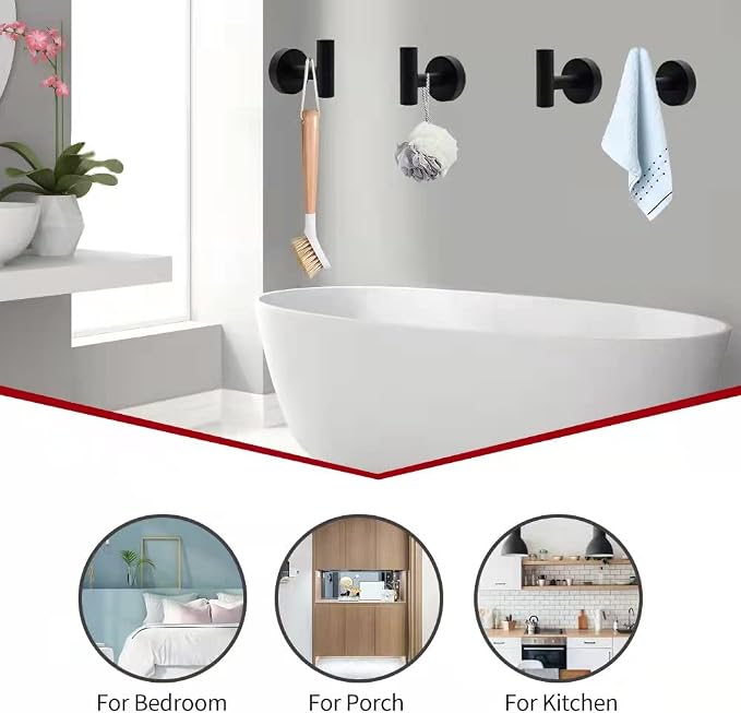 10pcs Matte Black Bathroom Hardware Set | Including 16" Hand Towel Bars, Toilet Paper Holders, Towel Rings, Towel Hooks