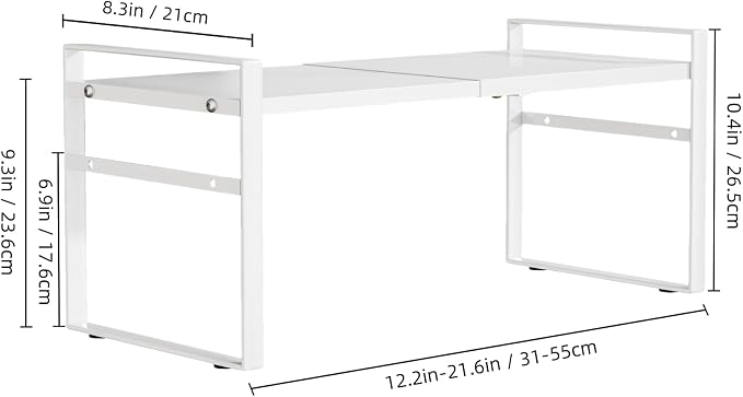 Expandable Cabinet Shelf Organizer Riser for Kitchen Pantry Cupboard Under Sink Countertop,Kitchen Cabinet Shelf 8.3’’D * 12.2-23.6’’W * 10.4’’H