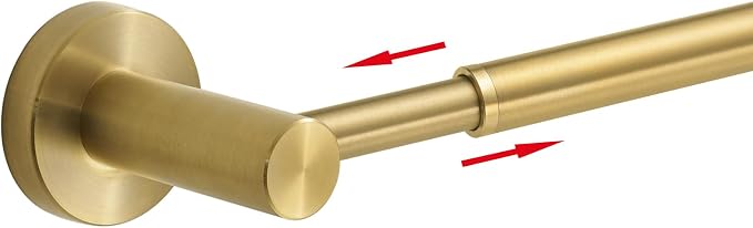 Adjustable Towel Bar Towel Racks for Bathroom Rod Wall Mounted Gold | Adjust 15" to 26" Rustproof, Stainless Steel Towel Holder, Wall Mounted for Bathroom Accessories, Heavy Duty, Space Saving