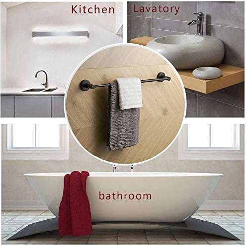 BESy Towel Racks for Bathroom Wall Mounted Bath Towel Bar Matte Black | Adjust 15" to 26" Rustproof, Stainless Steel Towel Holder, Wall Mounted for Bathroom Accessories, Heavy Duty, Space Saving