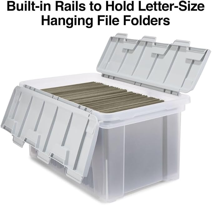 STAPLES Wing Lid File Totes, Letter Size, Clear, 2/Pack