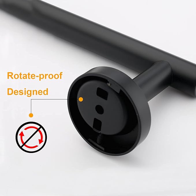 Nolimas Matte Black Bath Hand Towel Bar Single Bars Towel Rack Rod Classic Wall Mounted Stainless Steel Bathroom Towel Bar Toilet Kitchen Towel Shelf Single Layer,9inch