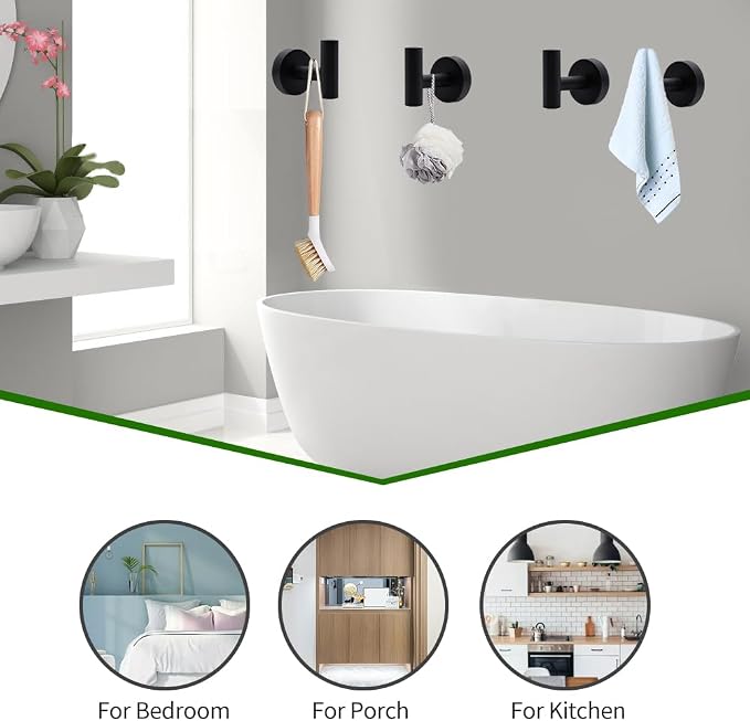 10pcs Matte Black Retractable Bathroom Hardware Set, | Including 24in Retractable Hand Bar, Toilet Paper Holders, Towel Rings, Multifunctional Robe Hooks