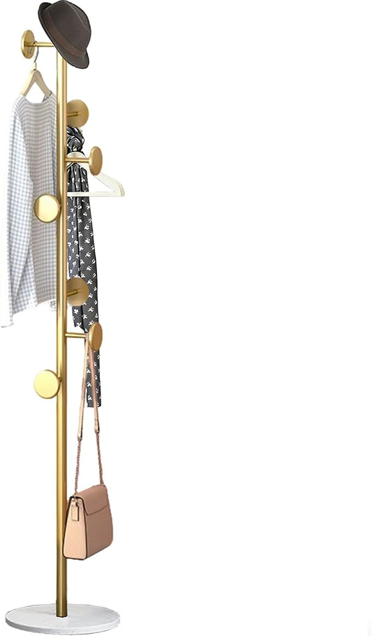 coat rack freestanding coat tree Marble base 3 height options metal coat rack jacket coat bag perchero heavy duty coat rack Available for hall office entryway gold coat rack (gold)