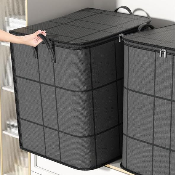 Spacious Moving Storage Bin, Zippered Organizer,XXL Foldable Storage Bags (2PCS, X-Large)