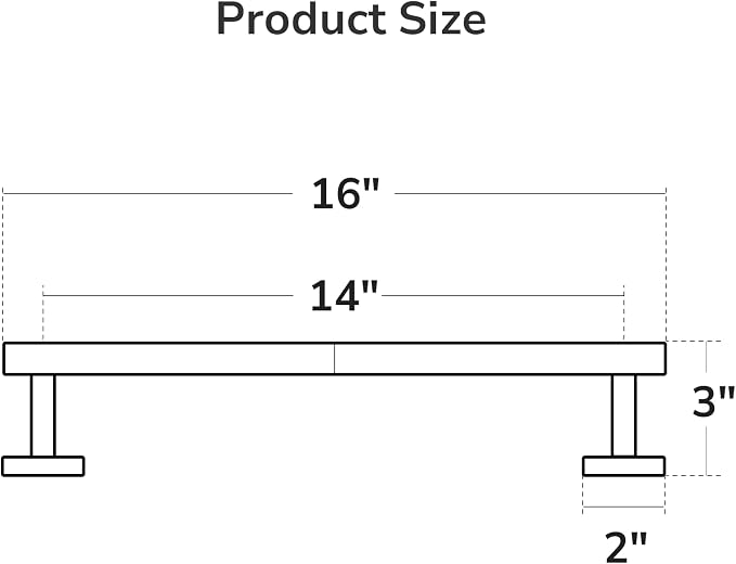 USHOWER Light Gold Towel Bar, 14-Inch Towel Racks for Bathroom | Thicken SUS304 Stainless Steel Towel Rod, Towel Holder Wall-Mounted, Modern Home Decor (Total Length 16-Inch)