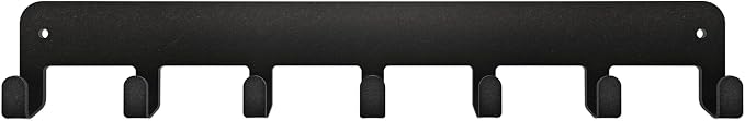 Key Holder Steel Metal Wall Key Hanger with Hooks for car, Apartment, Storage, Keys Black. Adhesive Tape Included.