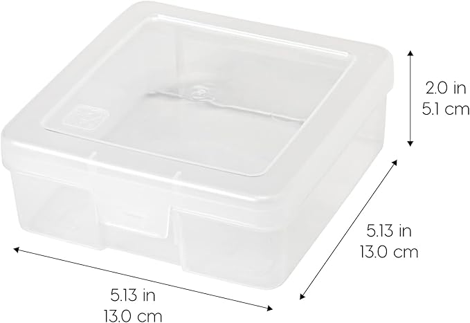IRIS USA Clear Cases |Made in USA| Plastic Box Organizers (18-Pack)- Small | Bead Storage Organizing Containers with Snap Lid for Arts, Crafts, Ephemera, Stickers, & Dance Cheer