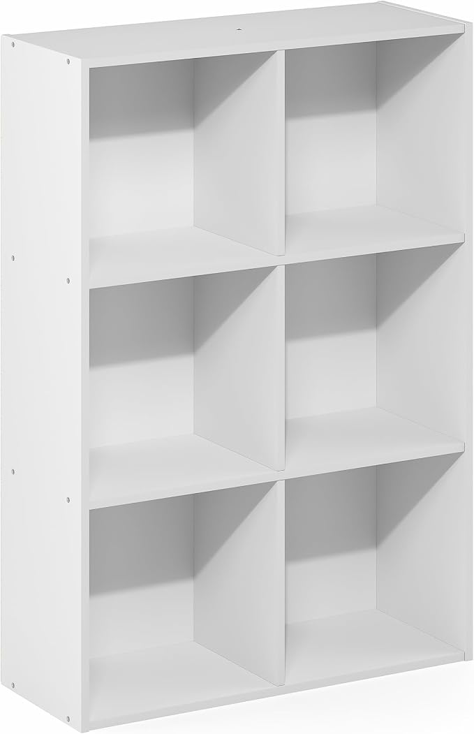 Furinno Reed 6-Cube Closet Organizers and Storage, White | Closet Storage, Closet Organizer for Bedroom, Study Room, Hallway