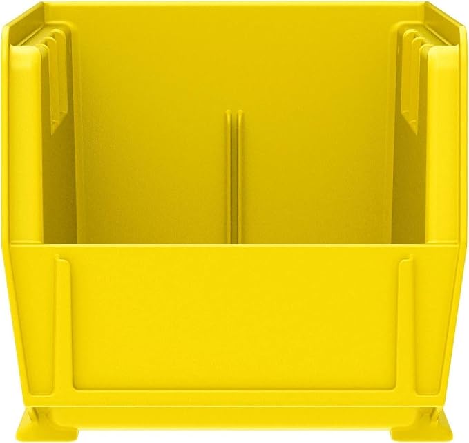 Akro-Mils 30230 AkroBins Plastic Storage Bins, 11"x5"x5", Yellow, 12-Pack | Space-Saving Stackable Bins for Garage, Pantry, Craft Organization