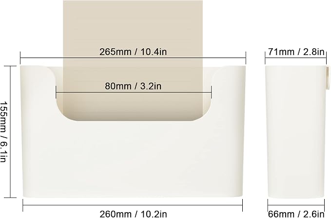 YOHOM No Drilling File Holder Wall Mails Magazines Organizer Adhesive Door Mount, Single Pocket(WHITE, 1 PCS)