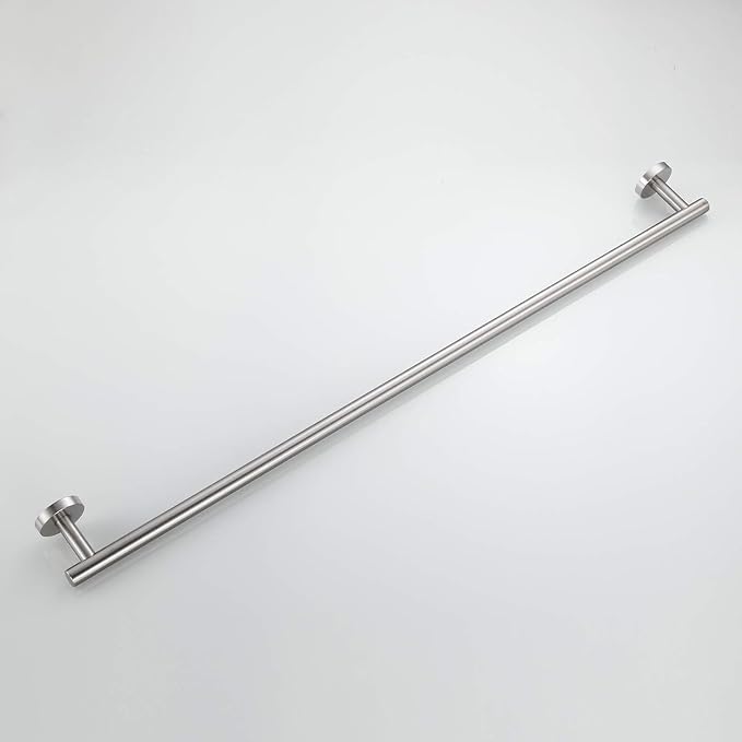 USHOWER Polished Chrome Towel Bar, 24-Inch Towel Racks for Bathroom | Thicken SUS304 Stainless Steel Towel Rod, Towel Holder Wall-Mounted, Modern Home Decor (Total Length 26-Inch)