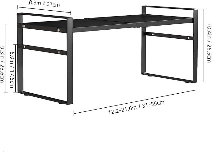 Expandable Cabinet Shelf Organizer Riser for Kitchen Pantry Cupboard Under Sink Countertop,Kitchen Cabinet Shelf 8.3’’D * 12.2-23.6’’W * 10.4’’H