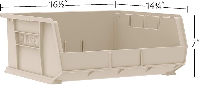 Akro-Mils 30250 AkroBins Plastic Storage Bins, 15"x16"x7", Clear, 6-Pack | Space-Saving Stackable Bins for Garage, Pantry, Craft Organization