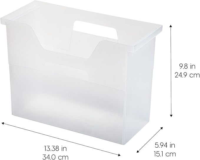IRIS USA 6-Pack Medium Desktop File Box with Open Lid, Clear | Organize paperwork, mail, magazines, and office supplies with portable storage for desks, classrooms, and home workspaces