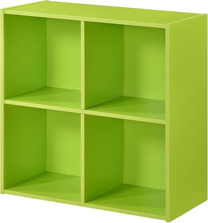 KB Designs - Green 4 Cube Storage Organizer Book Shelf, Toy Storage Organizer for Nursery, Kids Room, Playroom and Bedroom