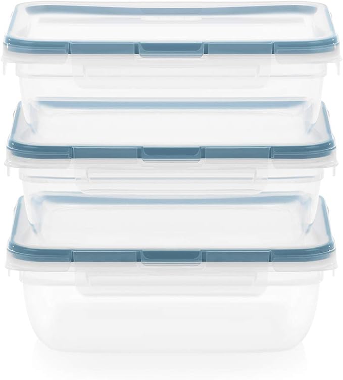 Snapware Food Storage Containers, Plastic, 8.5-Cup, Rectangular | Leakproof & Airtight | BPA-Free | Microwave & Dishwasher Safe | Pack of 6