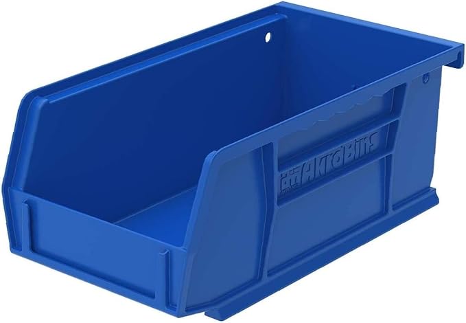 Akro-Mils 30220 AkroBins Plastic Storage Bins, 7"x4"x3", Blue, 24-Pack | Space-Saving Stackable Bins for Garage, Pantry, Craft Organization