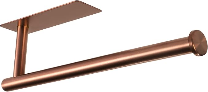 theaoo Under Cabinet Paper Towel Holder for Kitchen,Self-Adhesive,Rose Gold | Wall Mounted Paper Towel Roll Rack for Bathroom or Kitchen, SUS304 Stainless Steel, Install with Adhesive or Screws
