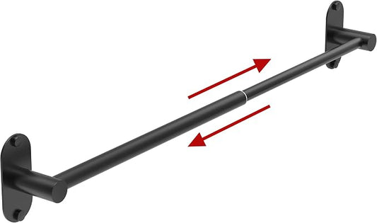 Towel Bar, Adjustable 16.7inch–28.5inch Towel Rack, Self Adhesive Towel Racks for Bathroom Wall Mounted, 304 Stainless Steel Hand Towel Holder, for Kitchen Use (Matte Black, 1Pack)