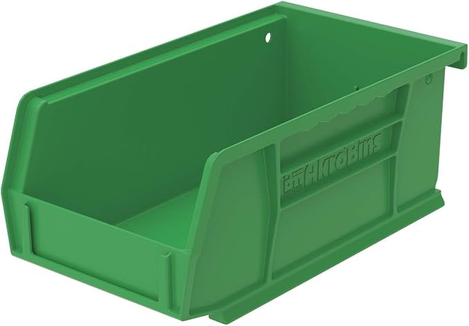 Akro-Mils 30220 AkroBins Plastic Storage Bins, 7"x4"x3", Green, 24-Pack | Space-Saving Stackable Bins for Garage, Pantry, Craft Organization